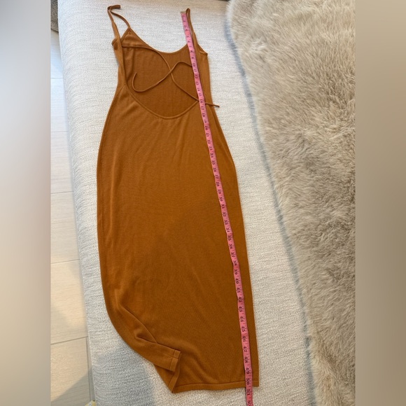Weekend Stories Midi Slip Dress in Warm Orange Rust size Small - Picture 8 of 11